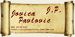 Jovica Pavlović vizit kartica